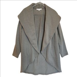 OLIVE + OAK OVERSIZED OPEN FRONT GREEN FLEECE CARDIGAN LIKE NEW SIZE XS / SM